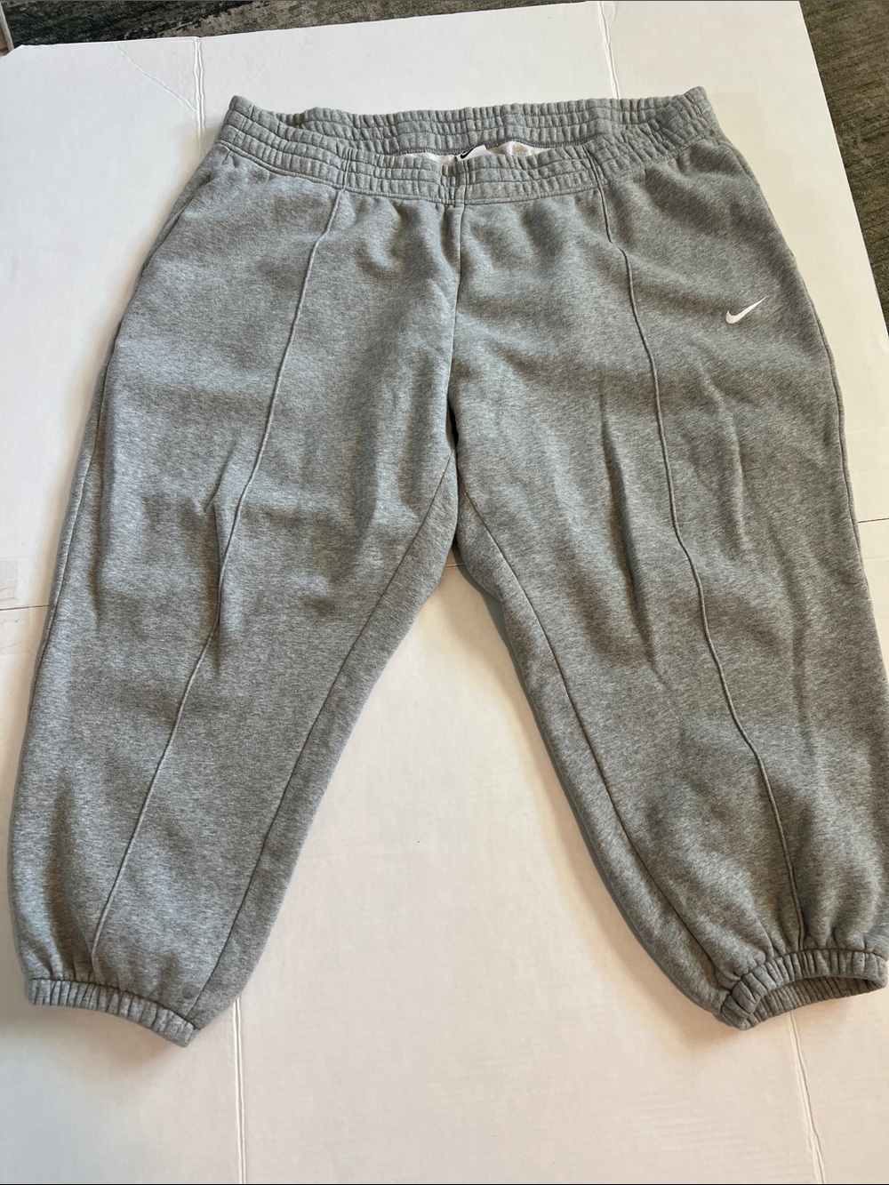 Nike Gray Athletic Jogger Sweatpants with Swoosh